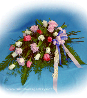 Colorful Rose Casket Spray