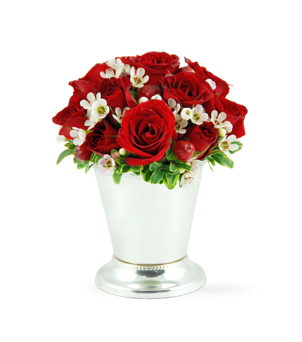 Joyful Silver Cup fresh flower tussy-mussy by Sun Flower Gallery.